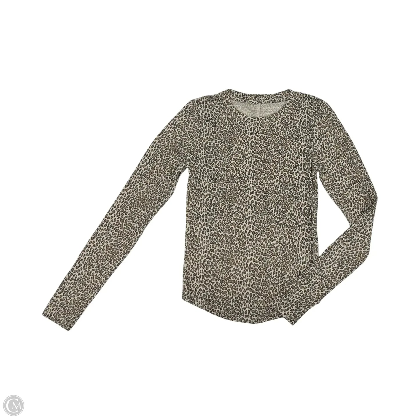 Top Long Sleeve By American Eagle In Leopard Print, Size: S