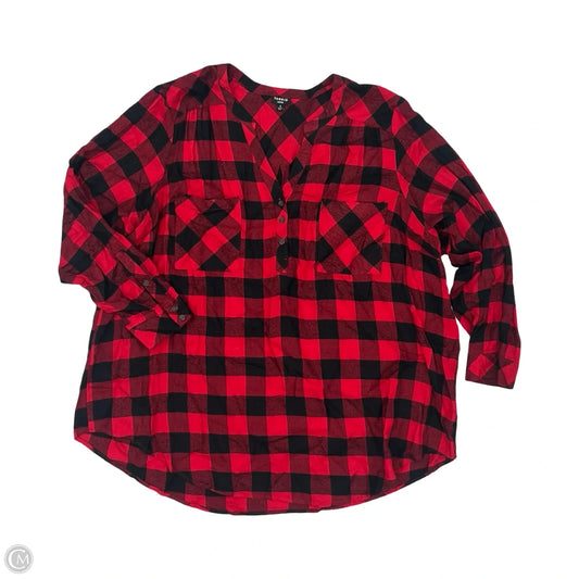 Top Long Sleeve By Torrid In Black & Red, Size: 4x
