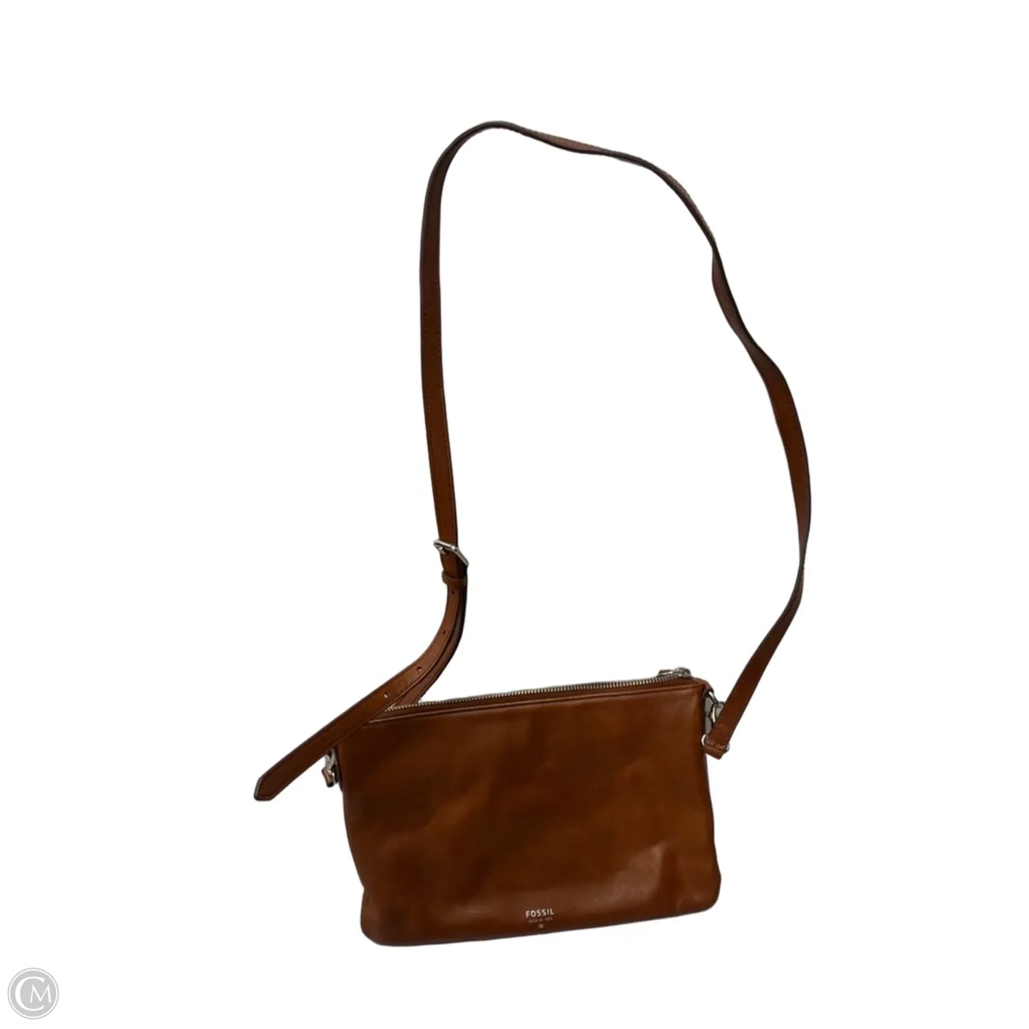 Crossbody Leather By Fossil, Size: Medium