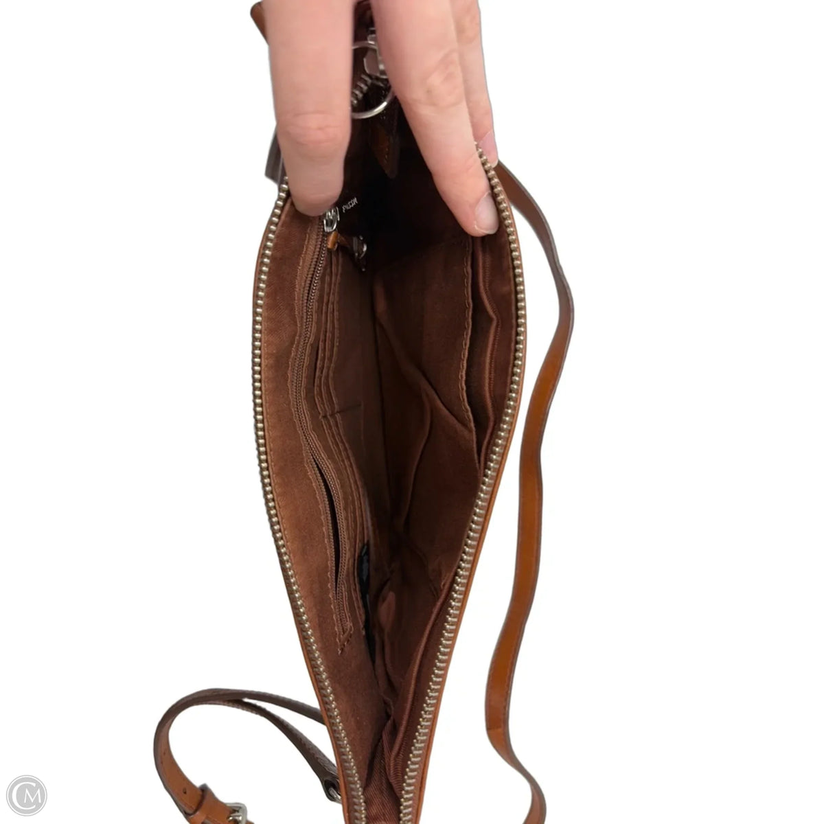 Crossbody Leather By Fossil, Size: Medium