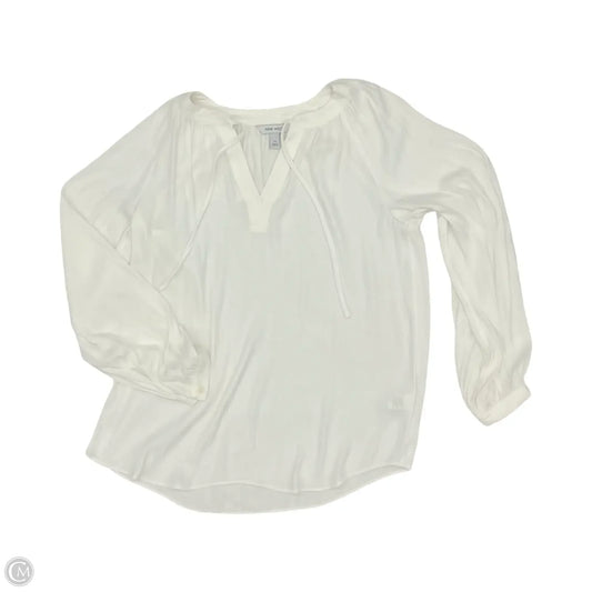 Blouse Long Sleeve By Nine West In White, Size: M