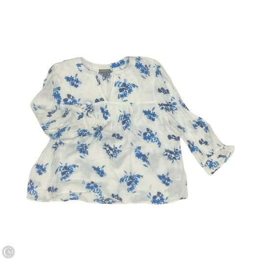Top Long Sleeve By Style And Company In Blue & White, Size: M
