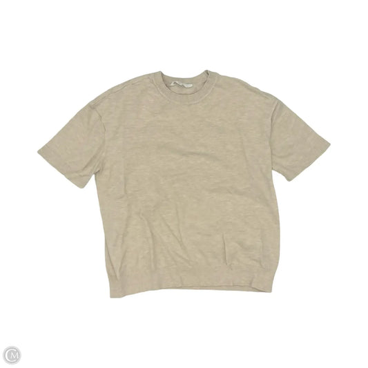 Sweater Short Sleeve By Time And Tru In Tan, Size: S