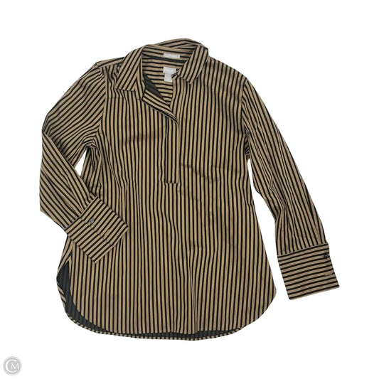 Top Long Sleeve By Chicos In Black & Tan, Size: M