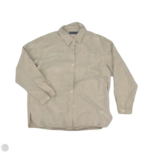 Top Long Sleeve By Relativity In Tan, Size: Xl