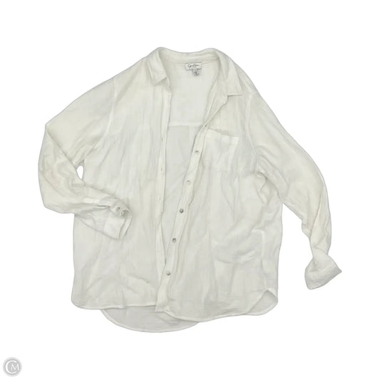 Top Long Sleeve By Jessica Simpson In White, Size: L