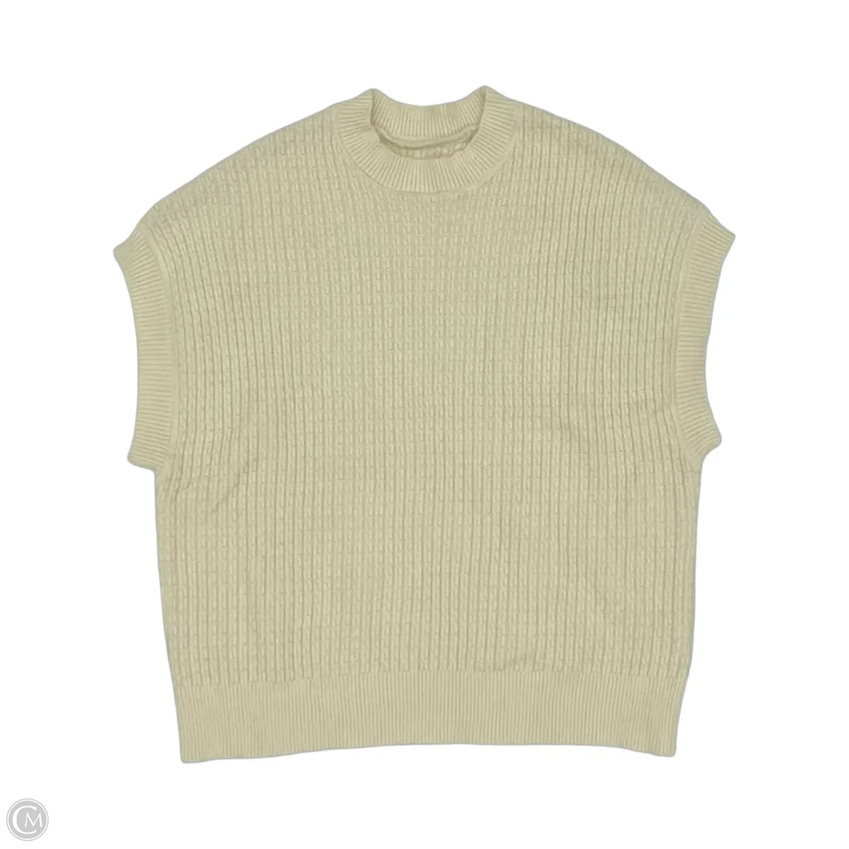Sweater Short Sleeve By Cmf In Cream, Size: S
