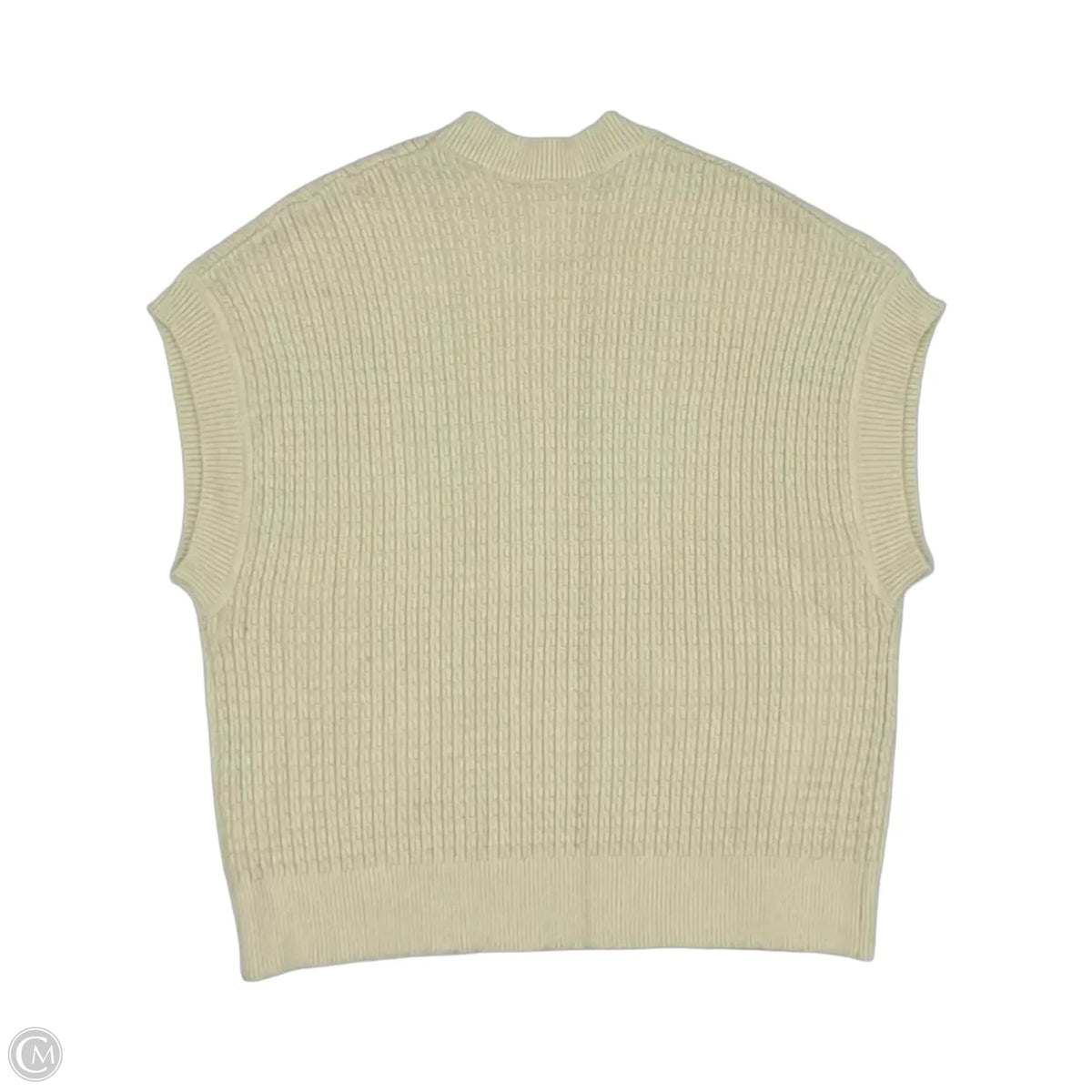 Sweater Short Sleeve By Cmf In Cream, Size: S