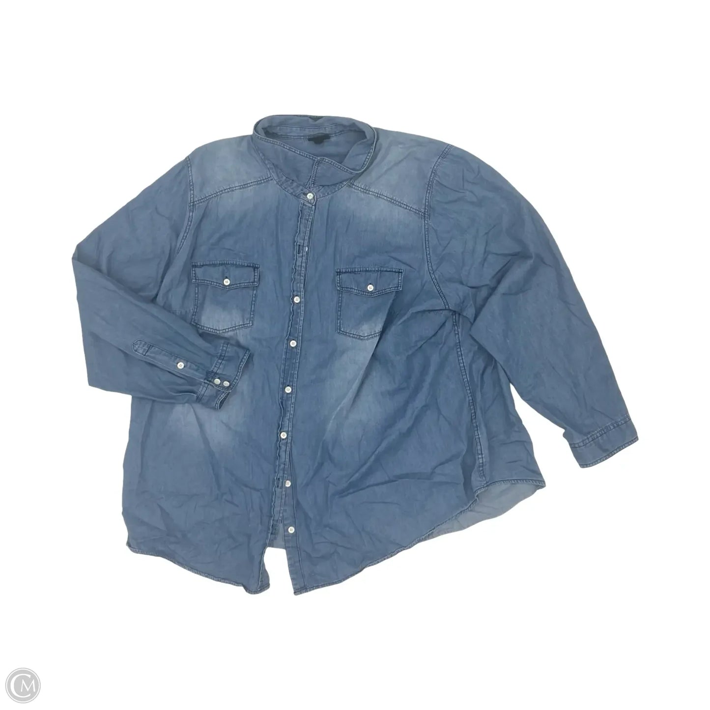 Top Long Sleeve By Torrid In Blue Denim, Size: 4x