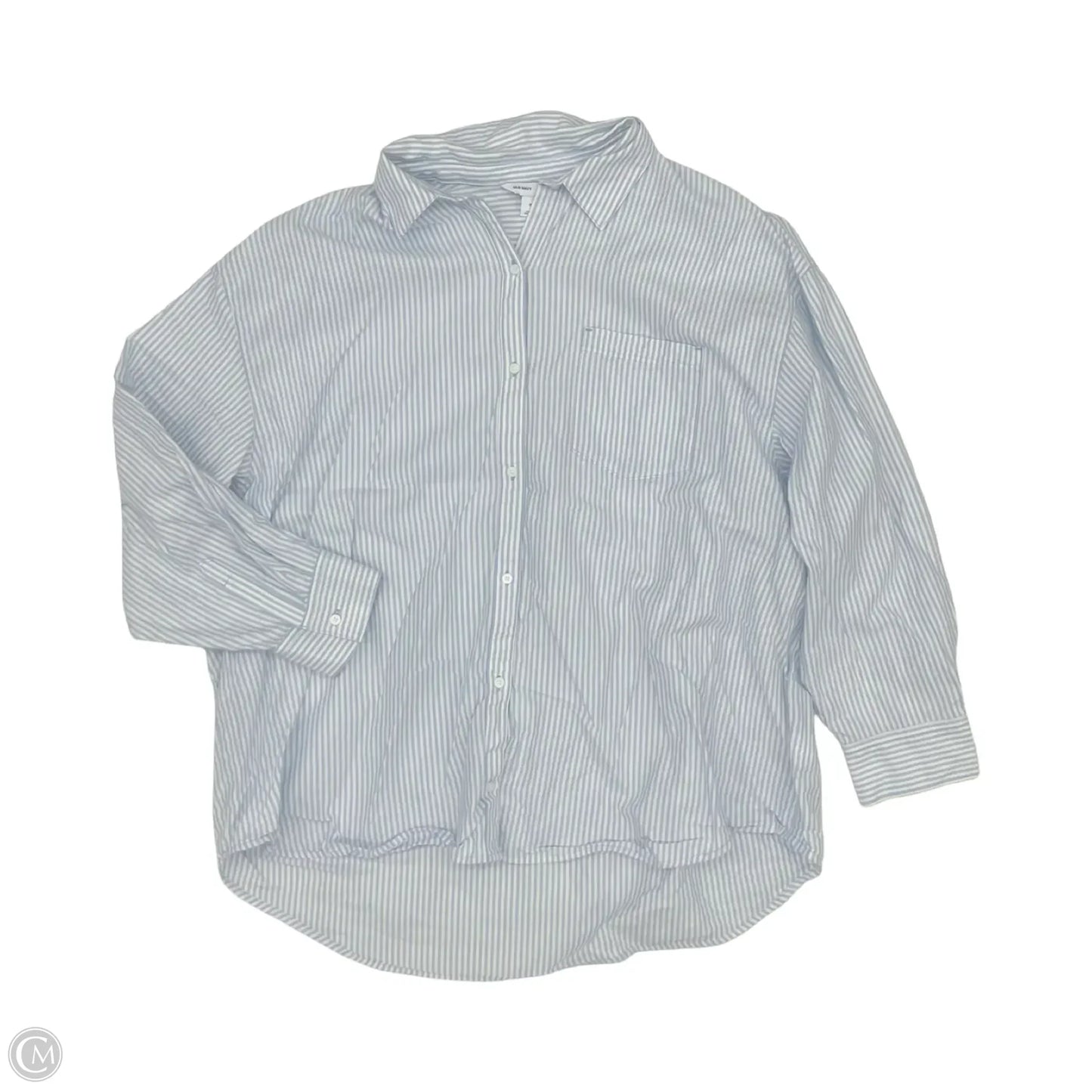 Top Long Sleeve By Old Navy In Blue & White, Size: Xl