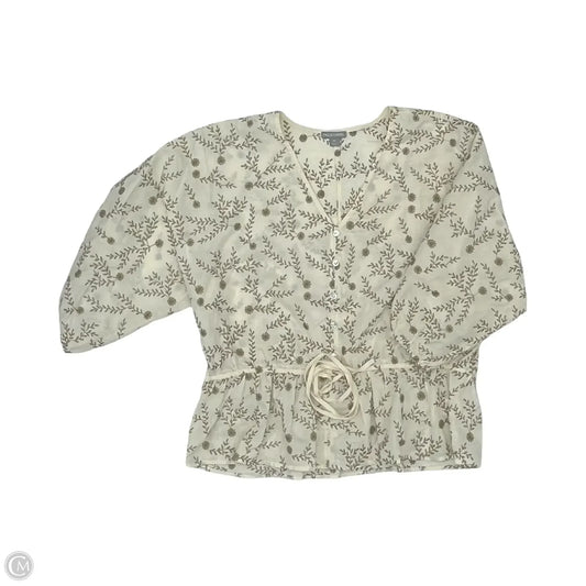Blouse 3/4 Sleeve By Falls Creek In Tan, Size: Xl