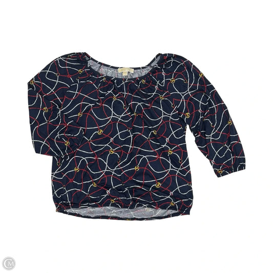 Top Long Sleeve Designer By Michael Kors In Blue, Size: L