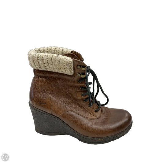 Boots Ankle Heels By Boc In Brown, Size: 9