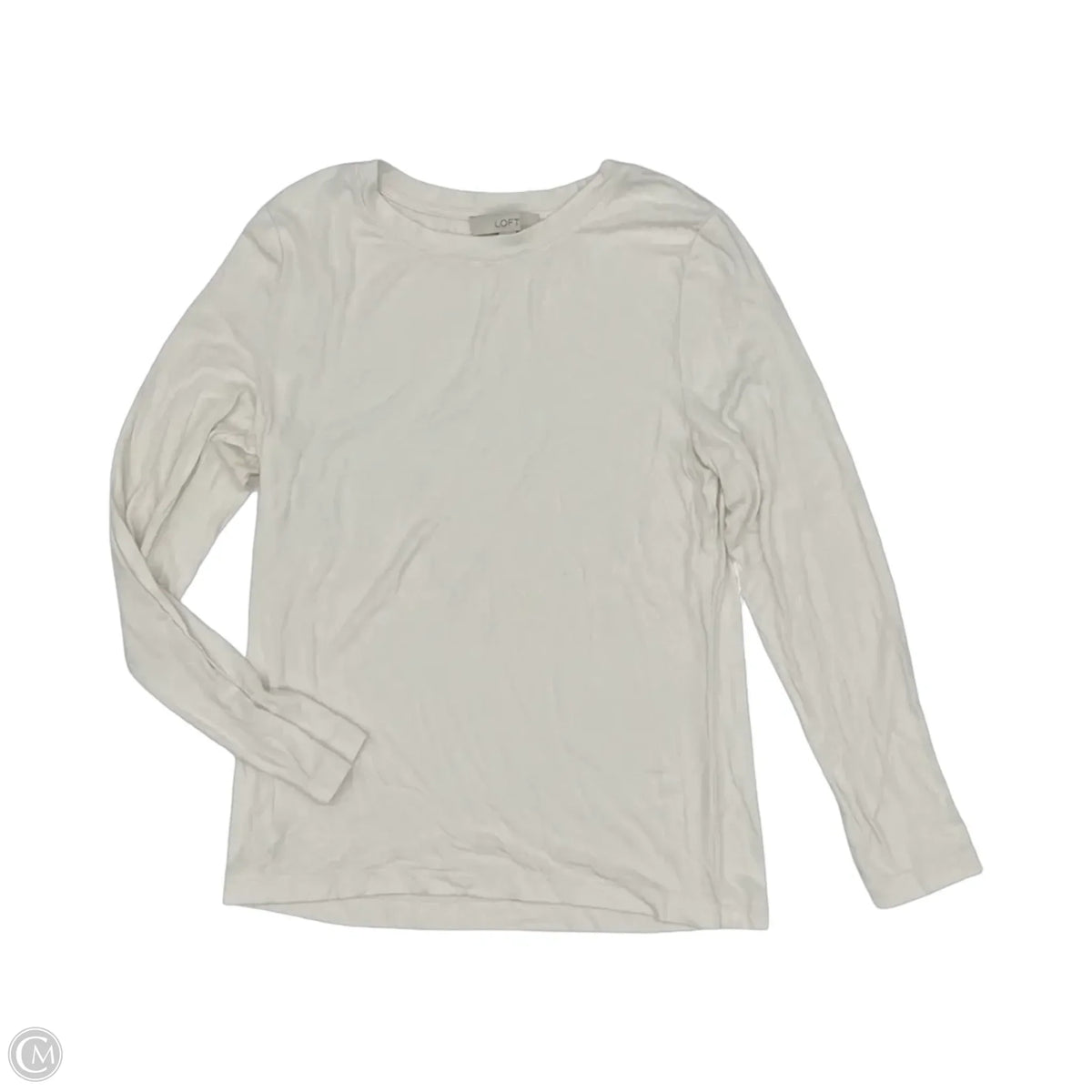 Top Long Sleeve Basic By Loft In Cream, Size: M