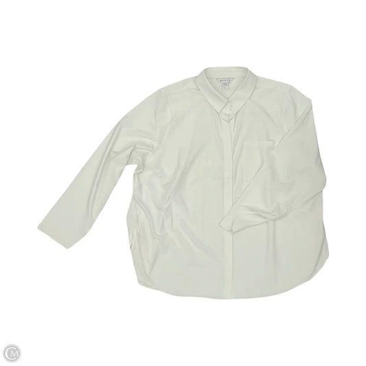 Blouse Long Sleeve By Athleta In White, Size: 2x