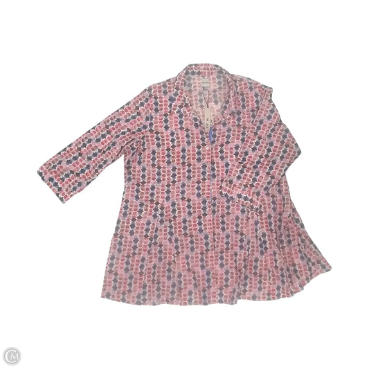 Blouse Long Sleeve By Nic + Zoe In Pink, Size: 2x