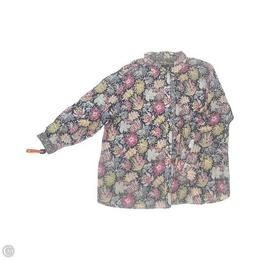 Top Long Sleeve By Talbots In Floral Print, Size: 3x
