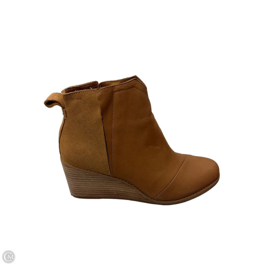 Boots Ankle Heels By Toms In Brown, Size: 9