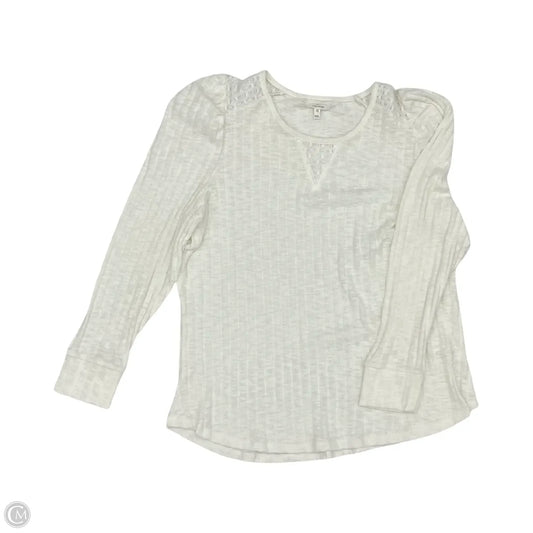 Top Long Sleeve By Maurices In Cream, Size: Xxl