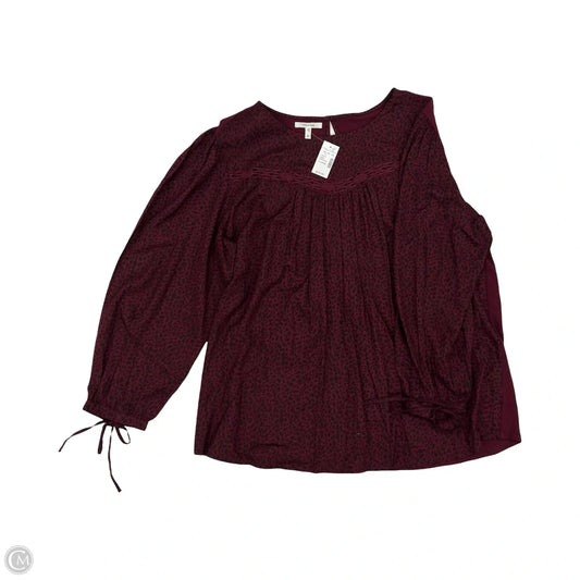 Blouse Long Sleeve By Maurices In Maroon, Size: Xl