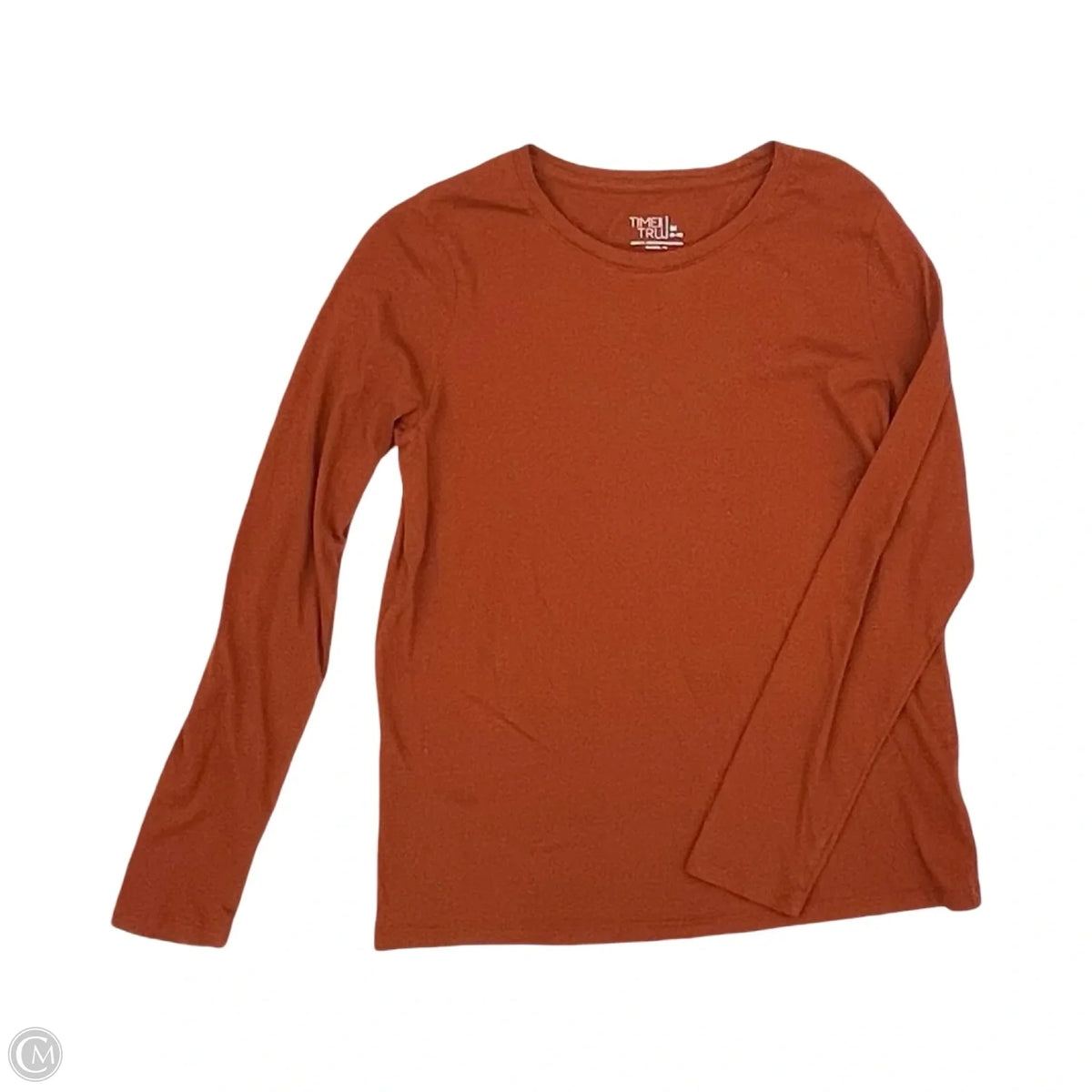 Top Long Sleeve Basic By Time And Tru In Orange, Size: M