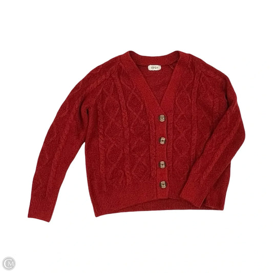 Sweater Cardigan By Style And Company In Red, Size: M