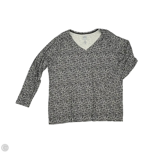 Top Long Sleeve By Croft And Barrow In Black & White, Size: 2x
