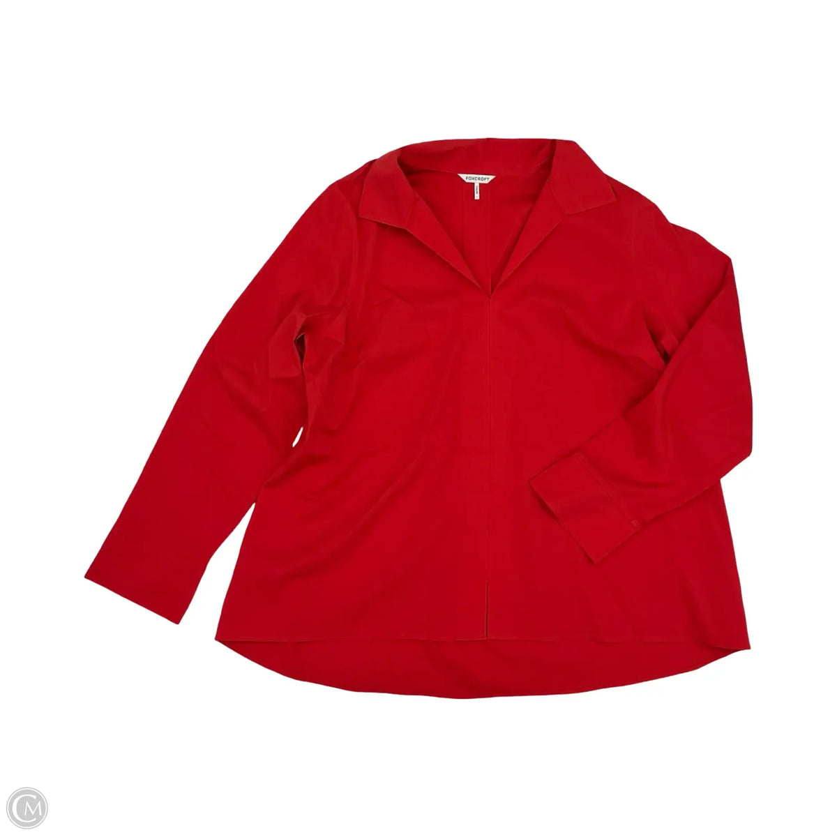 Blouse Long Sleeve By Foxcroft In Red, Size: L