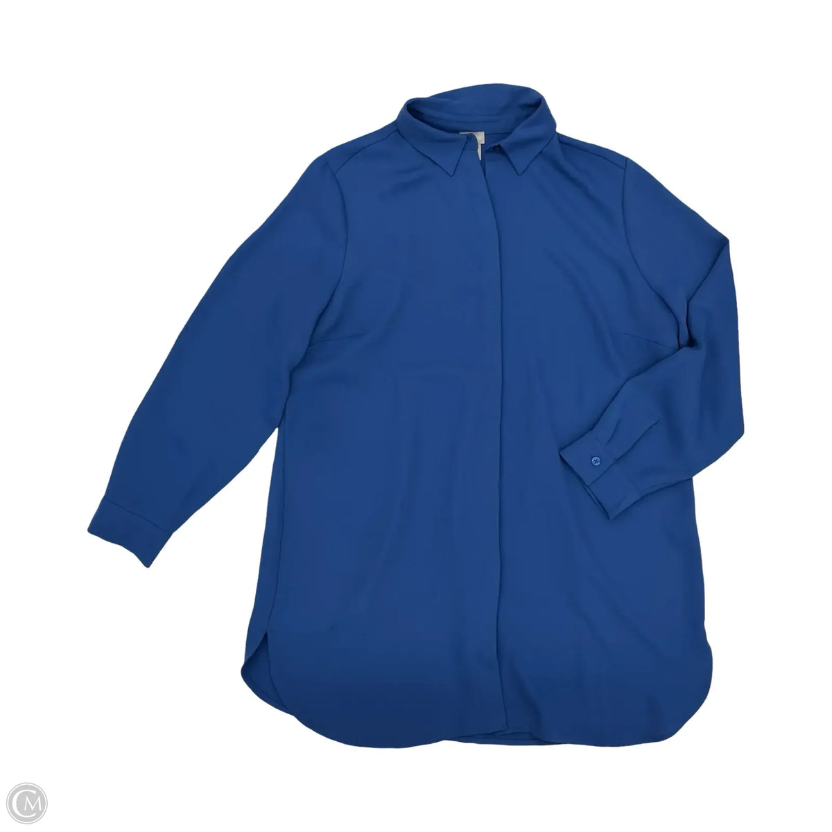 Blouse Long Sleeve By Chicos In Blue, Size: L