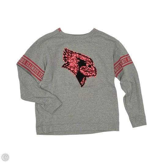 Athletic Sweatshirt Crewneck By Pink In Grey, Size: S
