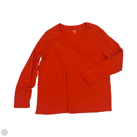 Top Long Sleeve Basic By Merona In Orange, Size: 3x