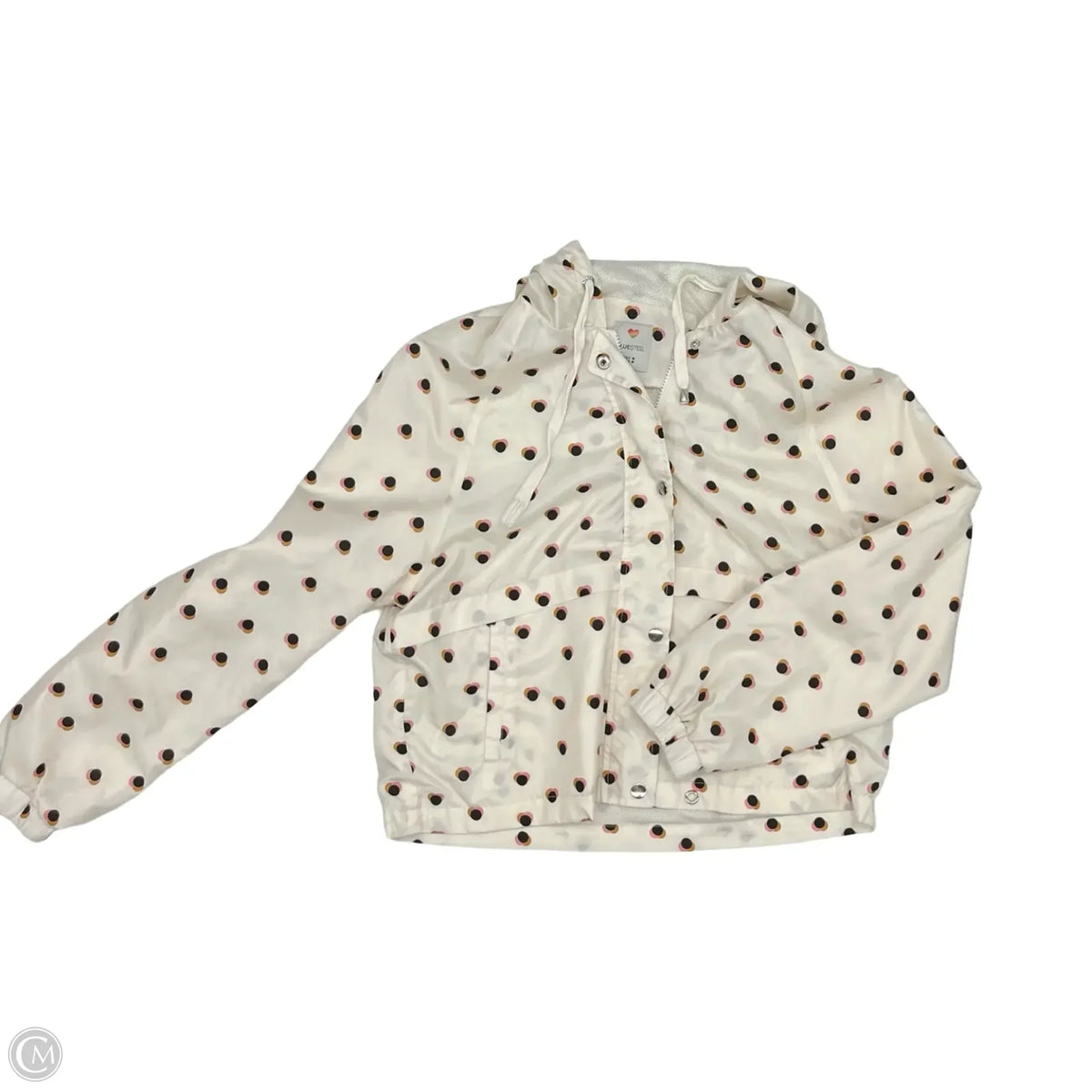 Jacket Windbreaker By Clothes Mentor In Cream, Size: M