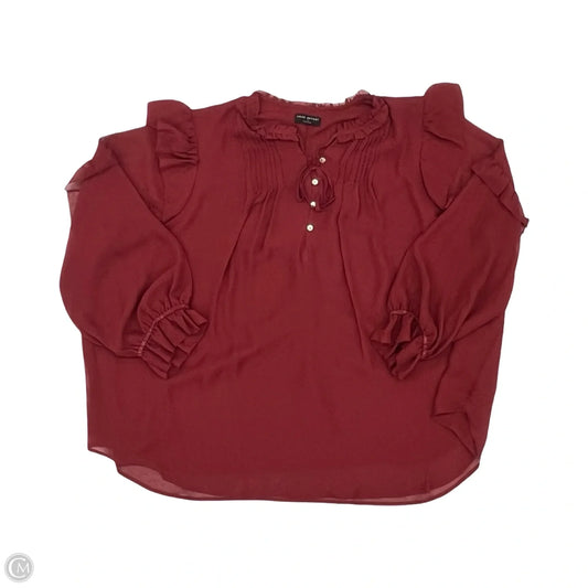 Blouse Long Sleeve By Lane Bryant In Red, Size: 3x