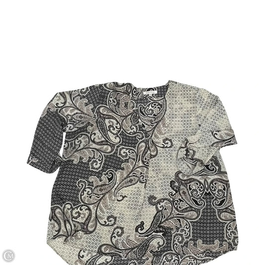 Blouse Long Sleeve By Clothes Mentor In Black & Tan, Size: 3x