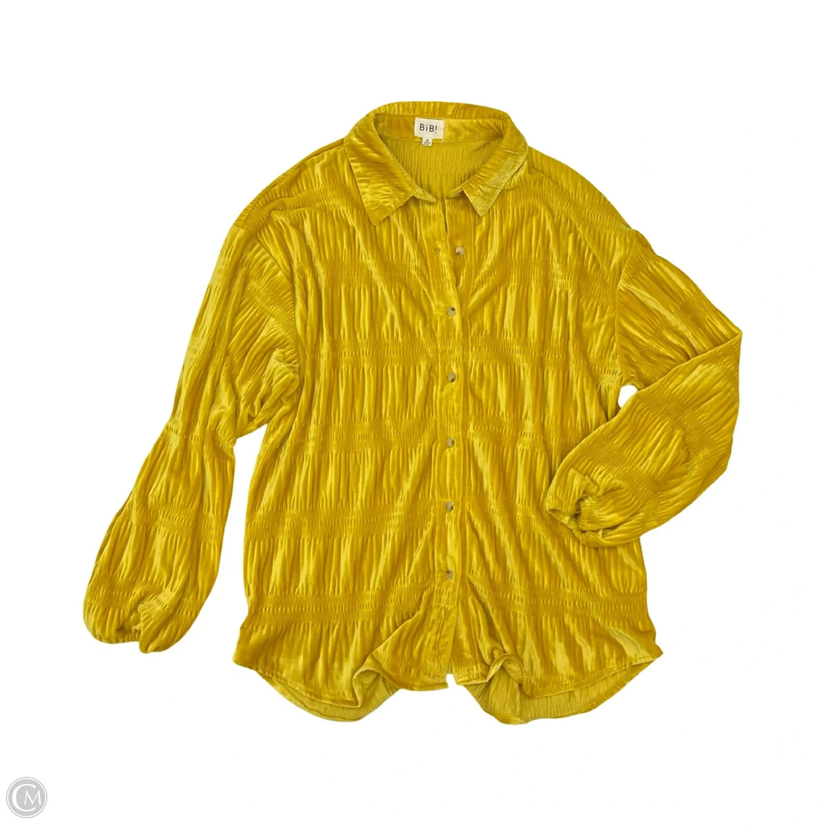Blouse Long Sleeve By Bibi In Yellow, Size: M