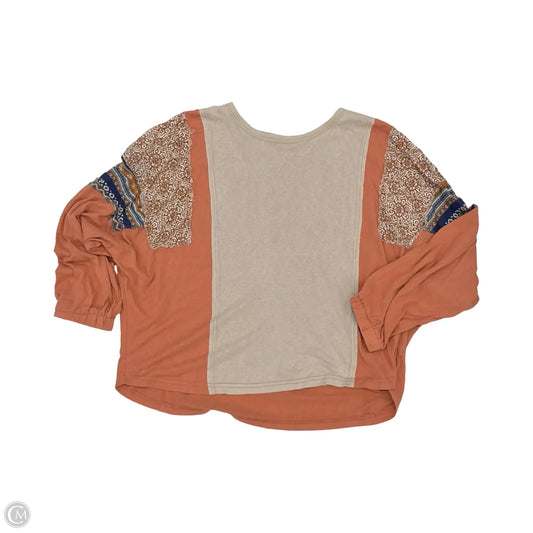 Top Long Sleeve By Easel In Orange, Size: L