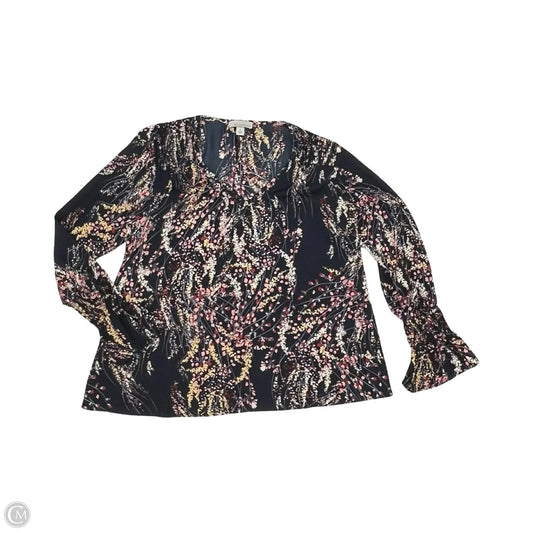 Blouse Long Sleeve By Allison Joy In Navy, Size: S