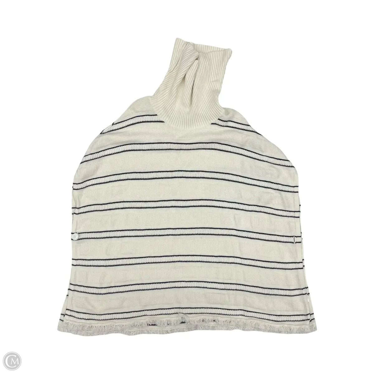 Poncho By Talbots In Blue & Cream, Size: M