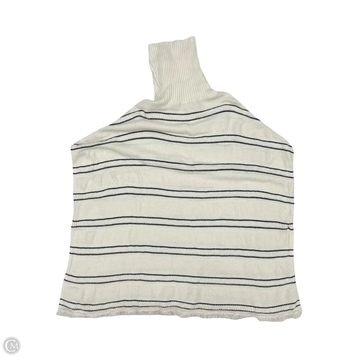 Poncho By Talbots In Blue & Cream, Size: M