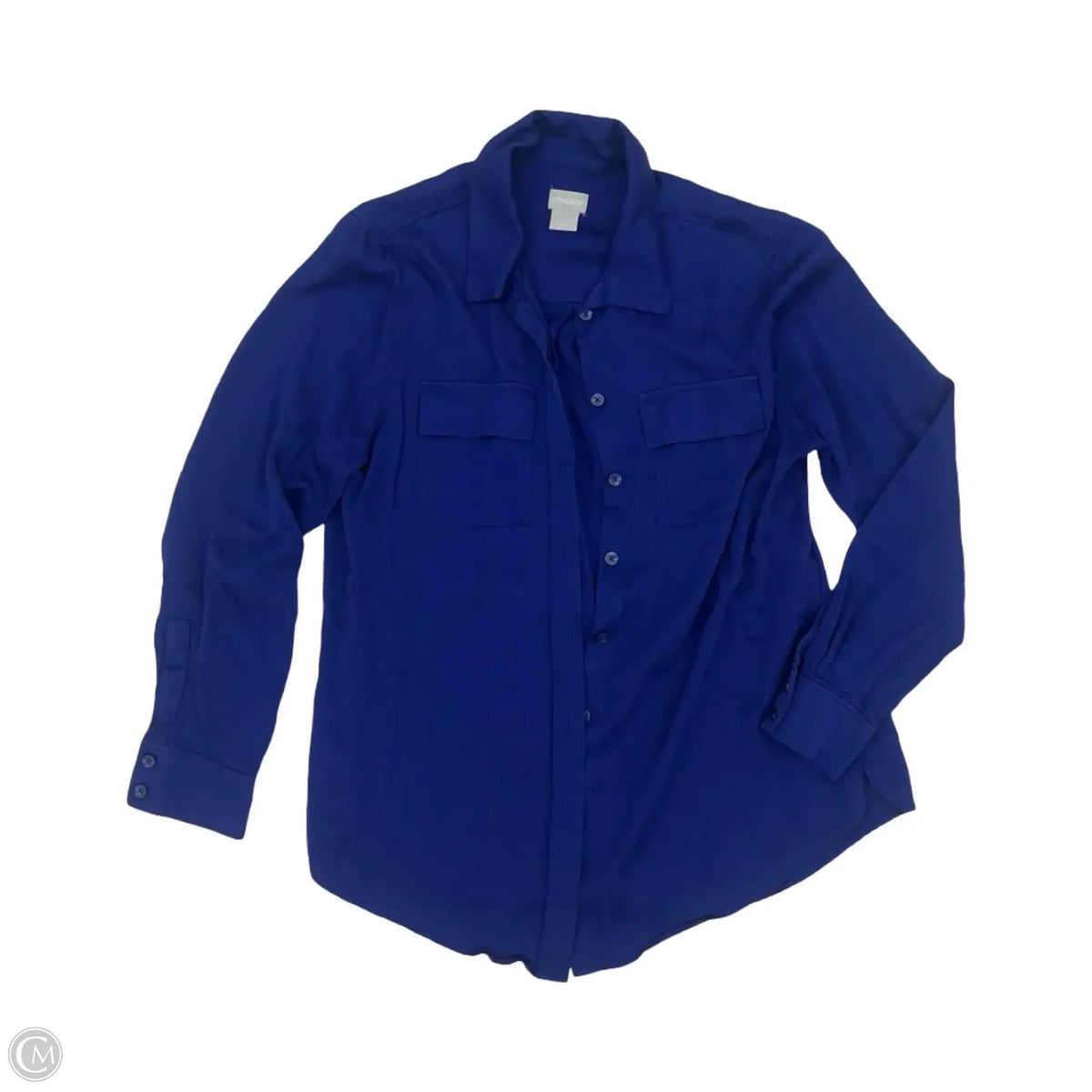 Top Long Sleeve By Chicos In Blue, Size: M