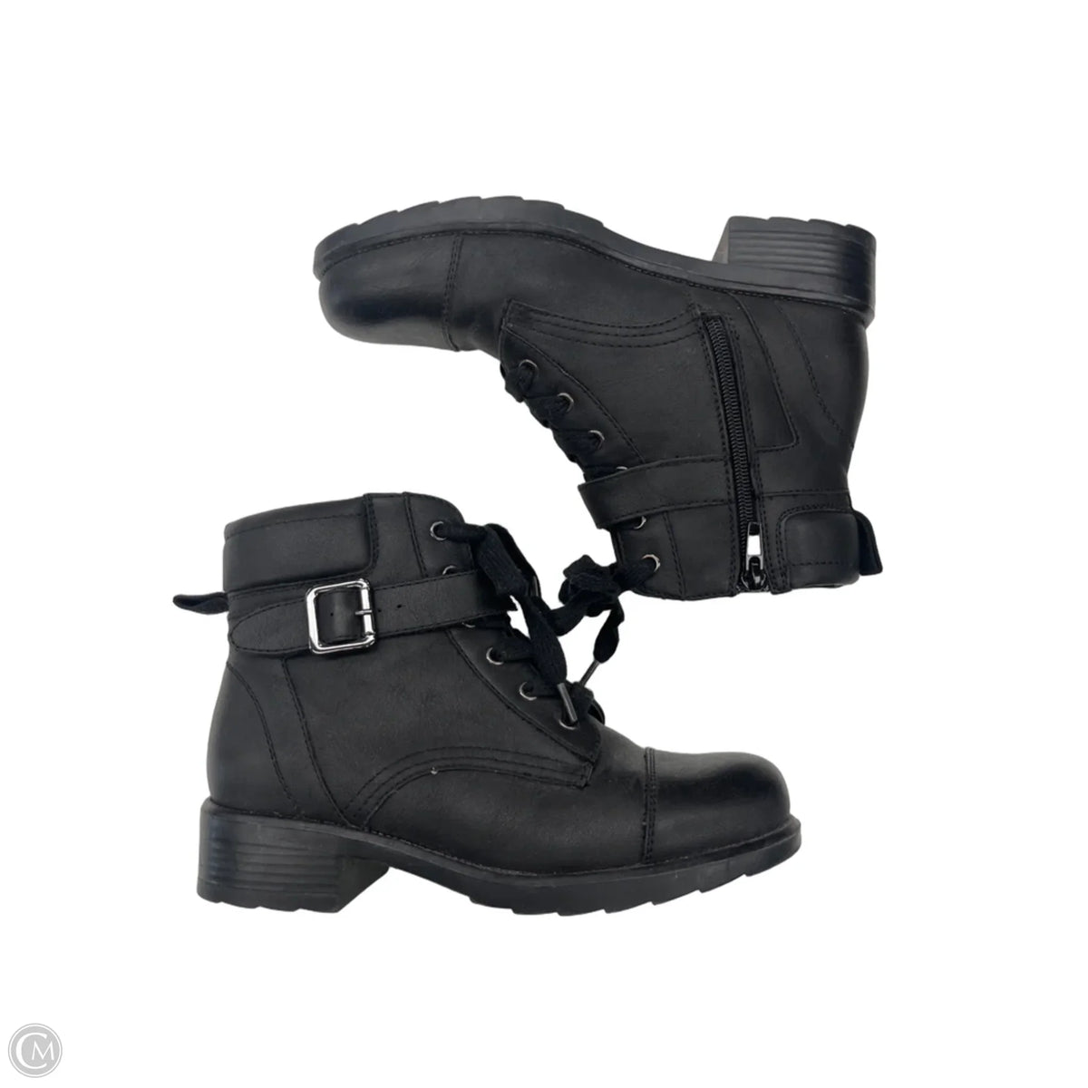 Boots Combat By Madden Girl In Black & Silver, Size: 6