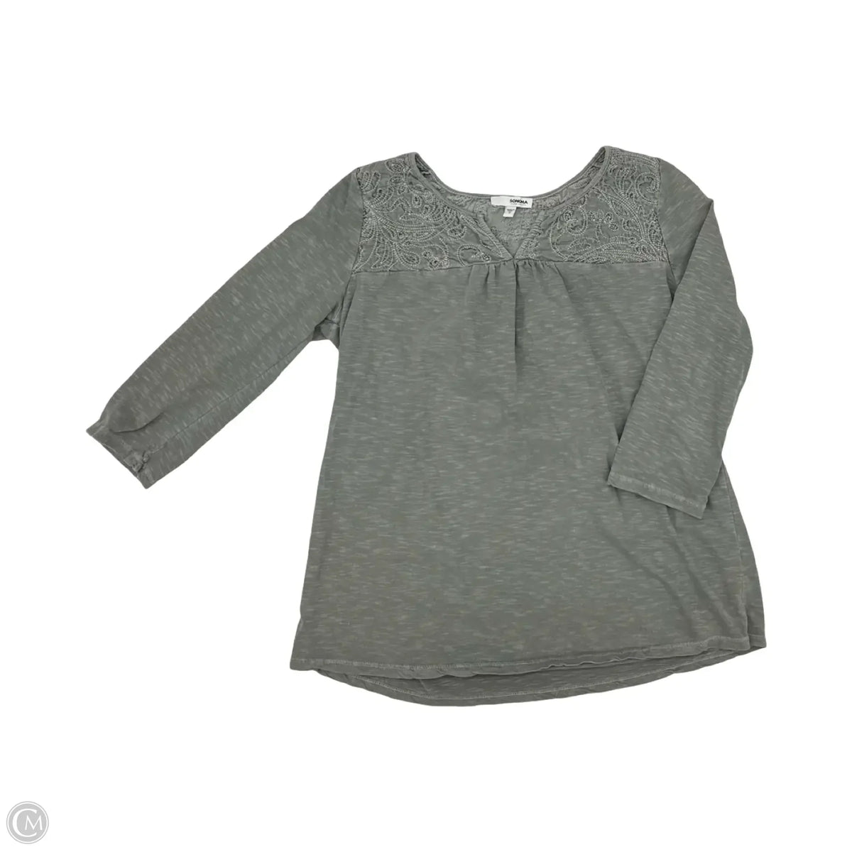 Top 3/4 Sleeve By Sonoma In Green, Size: S