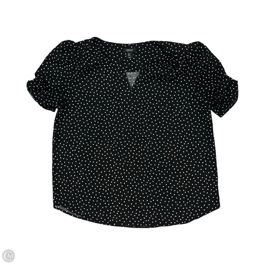 Blouse Short Sleeve By Jones And Co In Black & White, Size: L