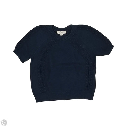 Sweater Short Sleeve By Loft In Blue, Size: M