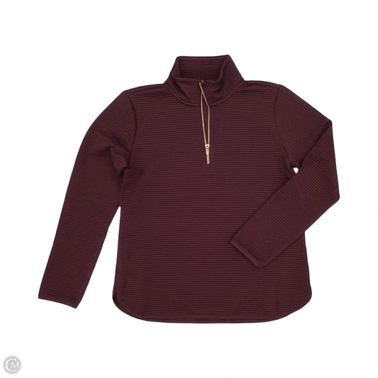 Athletic Top Long Sleeve Collar By Skechers In Maroon, Size: S