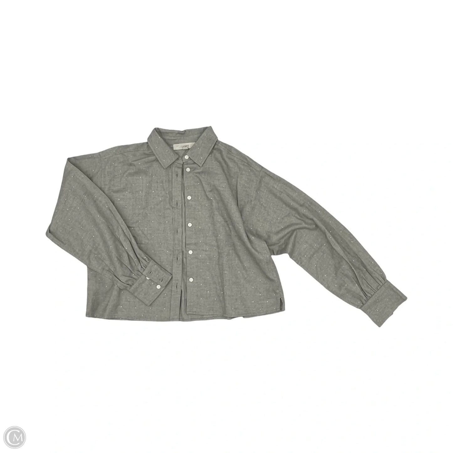 Blouse Long Sleeve By Loft In Grey, Size: S