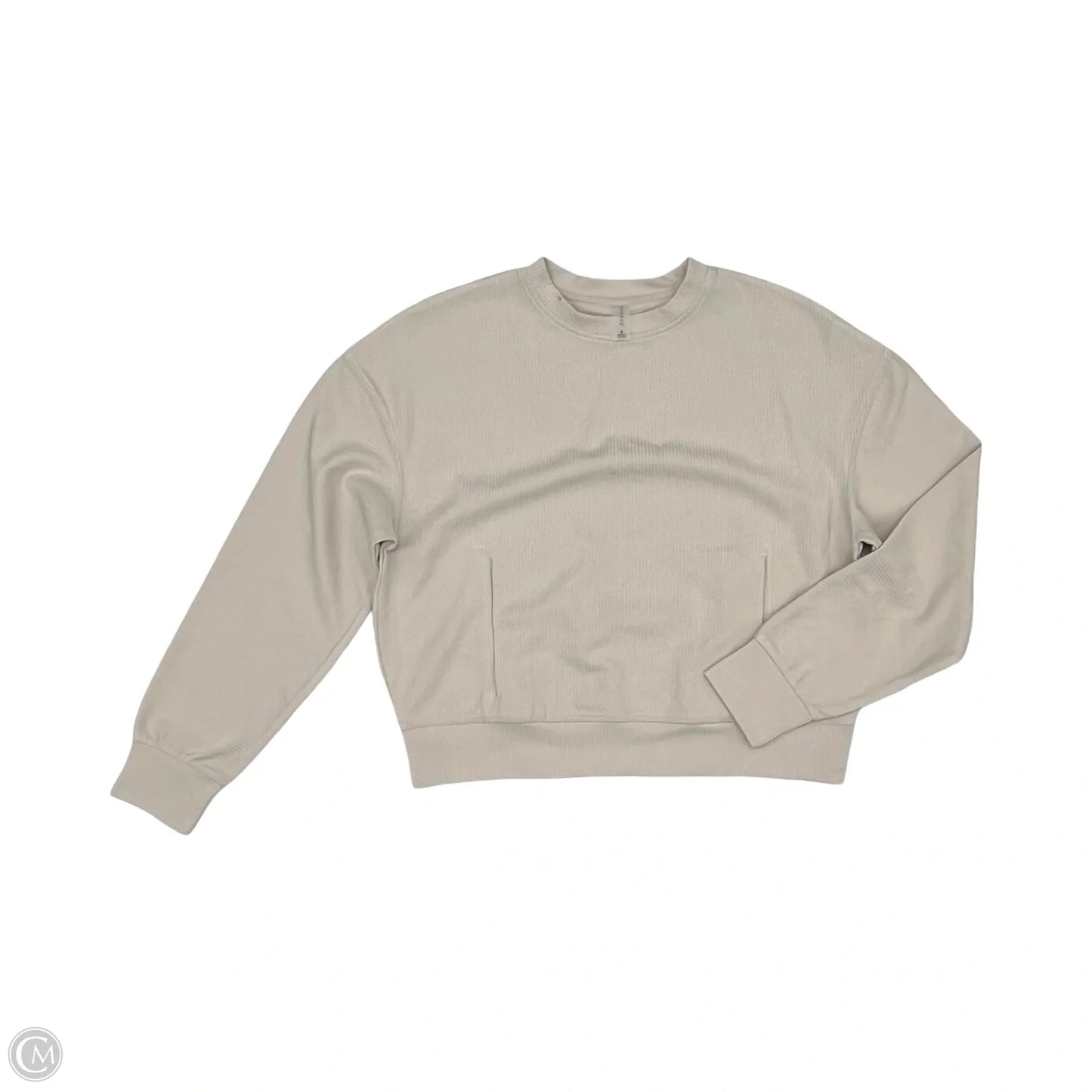 Athletic Top Long Sleeve Crewneck By Clothes Mentor In Tan, Size: S