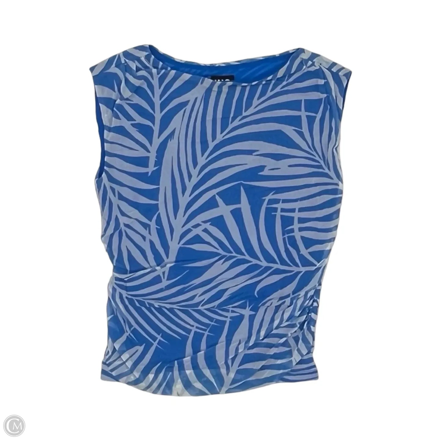 Blouse Sleeveless By Inc In Blue & White, Size: Mp