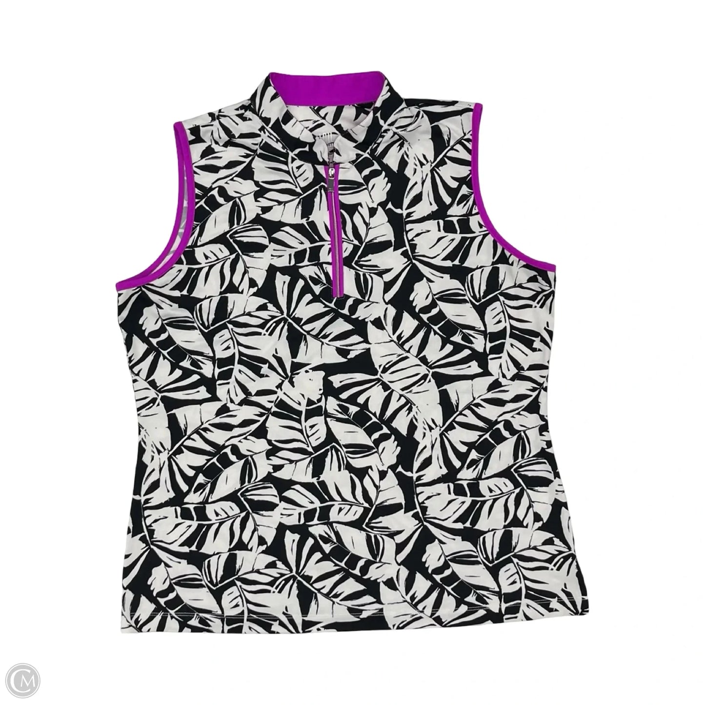 Athletic Tank Top By Tail In Black & White, Size: Xl