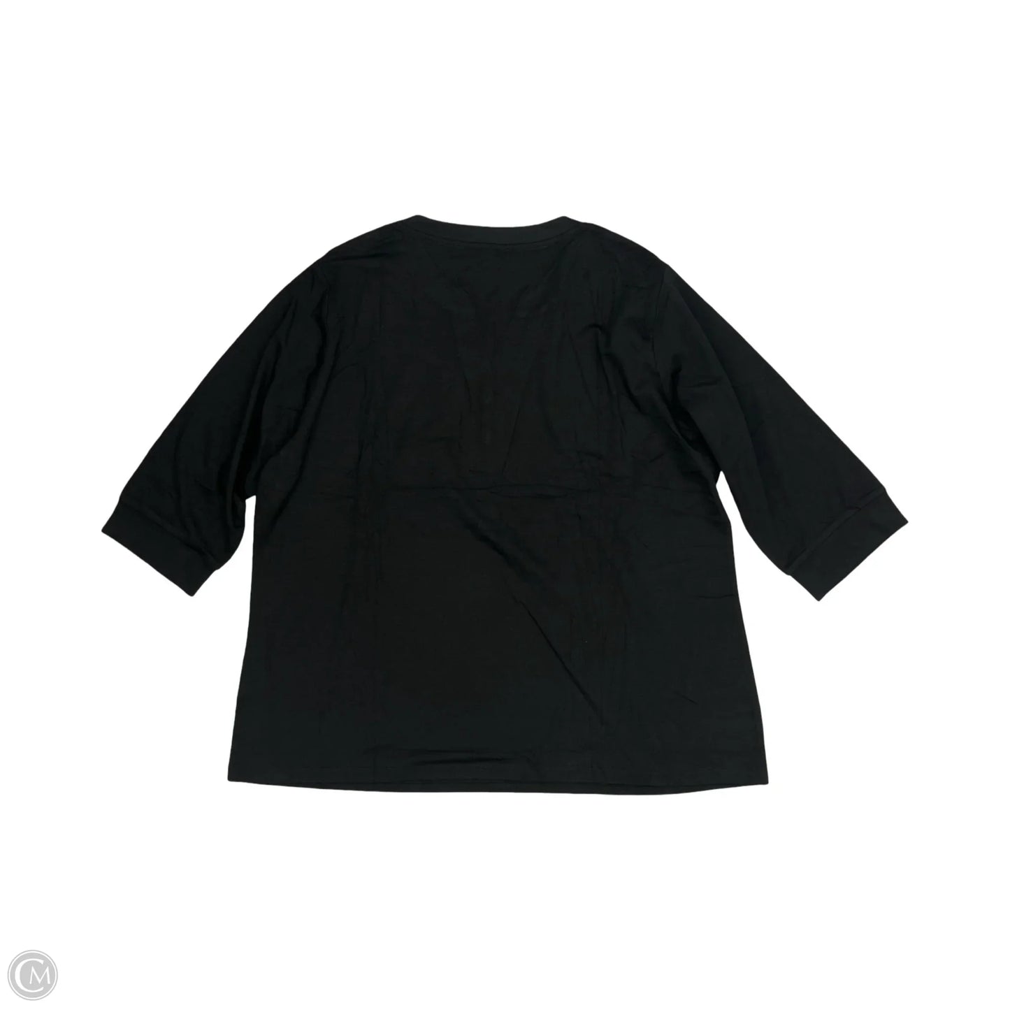Top 3/4 Sleeve By Cme In Black, Size: 2x